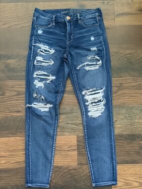 American Eagle Outfitters Women's Super Distressed Skinny Jeans, Size 10